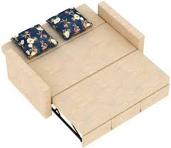 Ganpati Arts Victoria Pull Out Sofa Bed with Mossy Premium Fabric For LivingRoom/Home 3 Seater Double Solid Wood Pull Out Sofa Cum Bed
