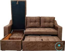 Comfort Designs Suzane-01 3 Seater Double Solid Wood Pull Out Sofa Cum Bed