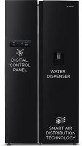 MOTOROLA 584 L Frost Free Side by Side Refrigerator  with Water Dispenser,(Black, 584MS025MRBD)