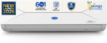CARRIER 2026 Model 1.5 Ton 3 Star Split Inverter with Wi-fi AC (18K ESTER EDGE GXi (Wi-Fi 2.0) INVERTER R32 SPLIT AC_CAI18EE3R36W1, White)
