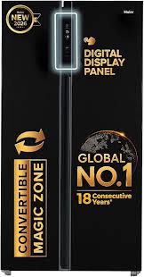 Haier 602 L Frost Free Side by Side Convertible (Magic Convertible, Deo Fresh Technology,2026 Model) (Black Steel, HRS-682KS)