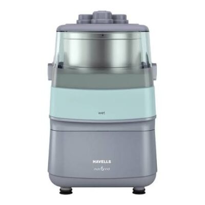 HAVELLS Nutrigrind Wet & Dry Grinder 400 W Mixer Grinder (Nutri Grind 3 in 1 Table-Top Wet & Dry Grinder | 1 Jar | Grey)