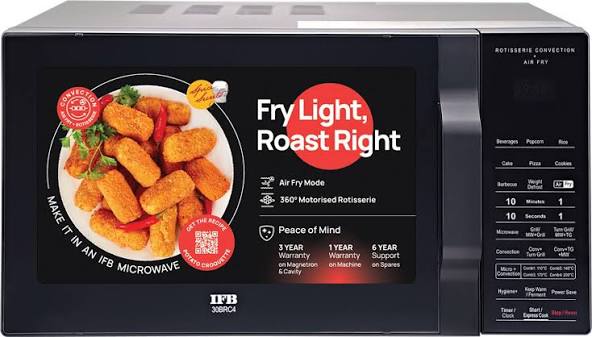 IFB 30 L  Convection Microwave with Air Fry, Cooling System,Fermentation mode,(30BRC4, Black)