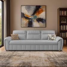 Casaliving Alicia 3 Seater Double Solid Wood Pull Out Sofa Cum Bed (Finish Color – Grey Delivery Condition – Pre-assembled)