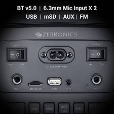ZEBRONICS Vigor, Upto 6h Backup, BTv5.0 | USB | mSD| AUX 60 W Bluetooth Home Audio Speaker (Black, Mono Channel)